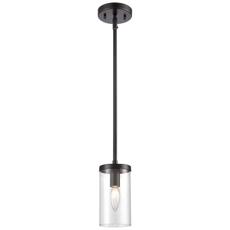 Image 1 Oakland 4" Wide 1-Light Mini Pendant - Black