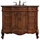 Oakland 42"W Teak Wood 6-Drawer 2-Door Single Sink Vanity