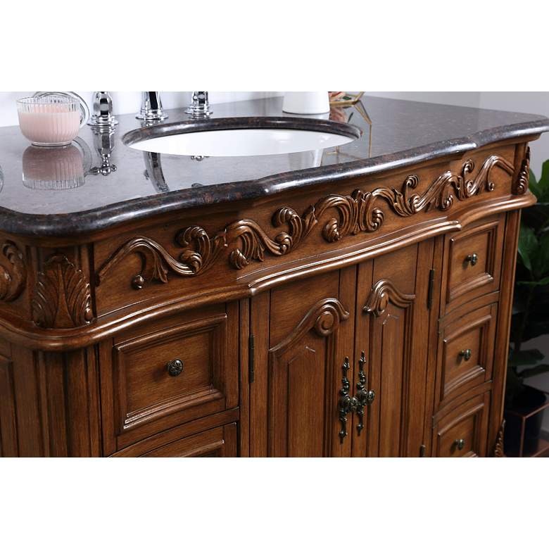 Image 5 Oakland 42"W Teak Wood 6-Drawer 2-Door Single Sink Vanity more views