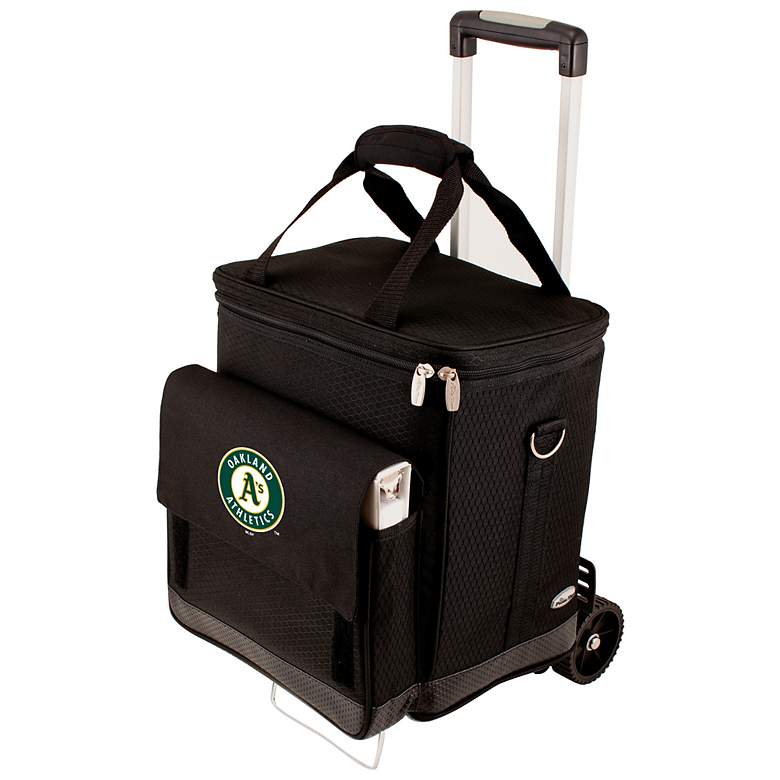 Image 1 Oakland Athletics Black Insulated Wine Cellar with Trolley