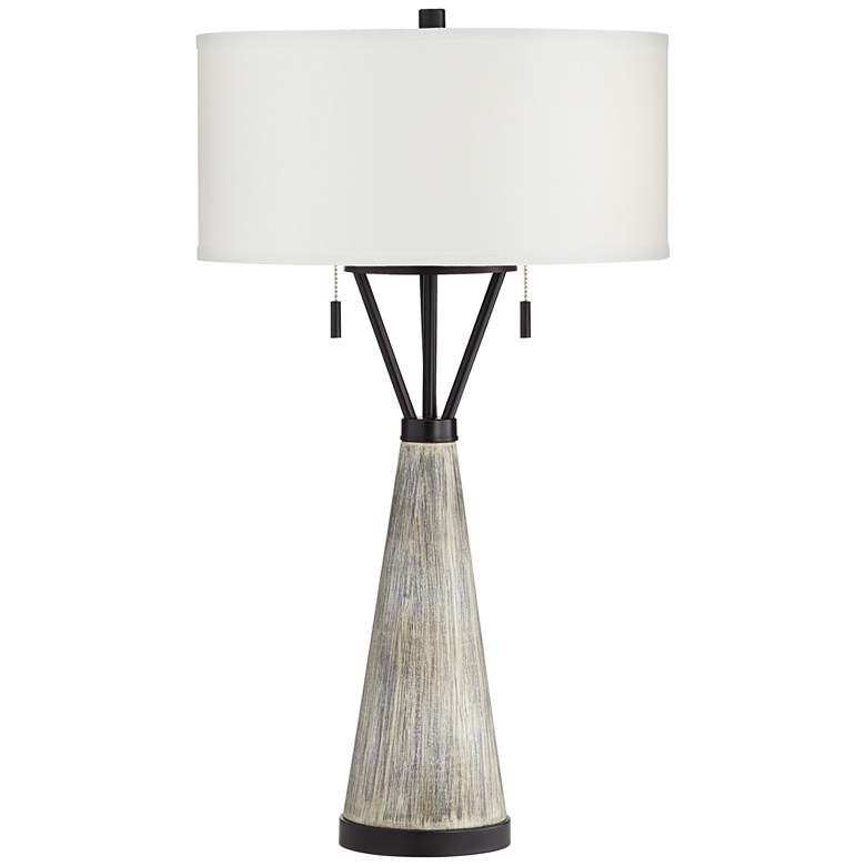 Image 2 Oakland Gray Wash Tapered Table Lamp