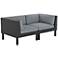Oakland Textured Gray Weave 2-Piece Patio Seating Set