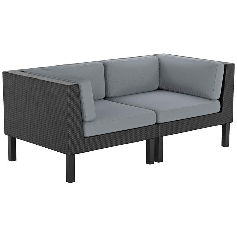 Image 1 Oakland Textured Gray Weave 2-Piece Patio Seating Set