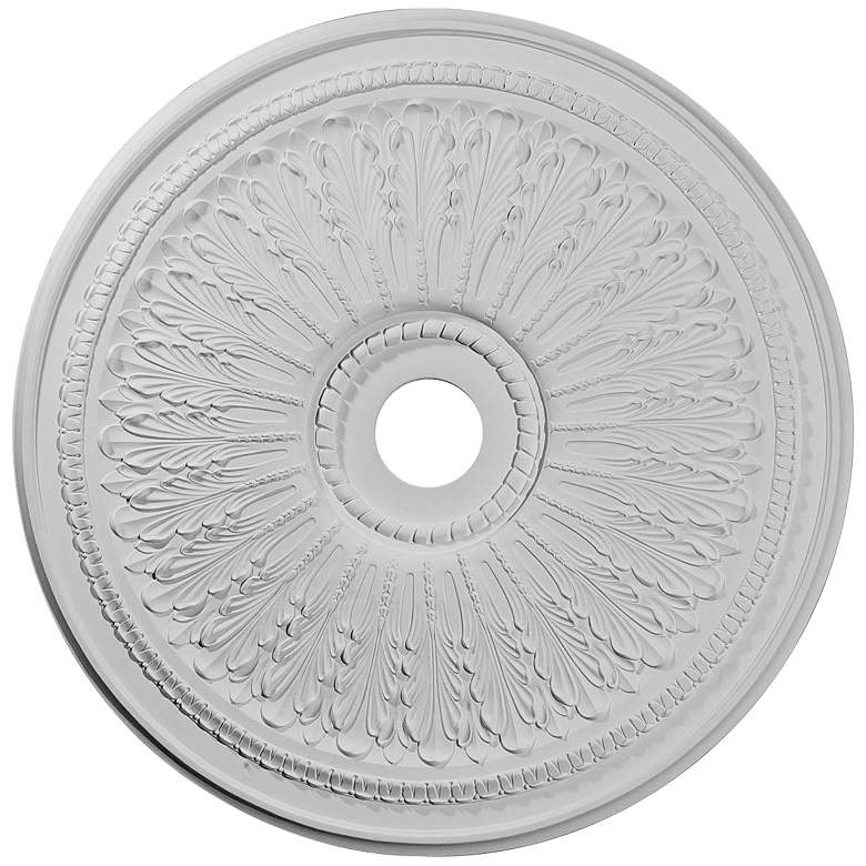 Image 1 Oakleaf 29 1/4" Wide Primed Traditional Round Ceiling Medallion