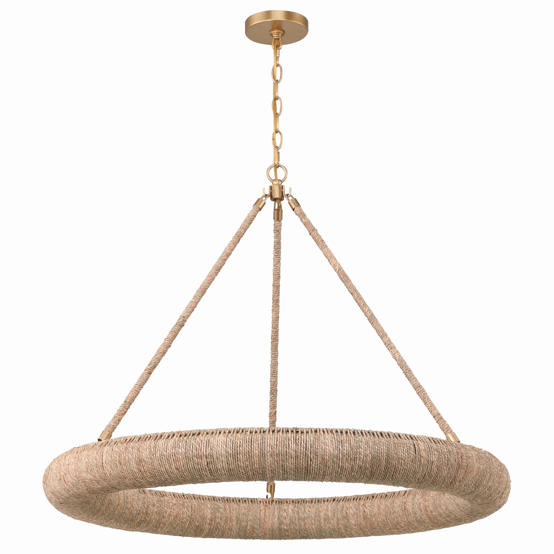 Oakley 32"W Soft Gold and Lake Grass Shade LED Chandelier