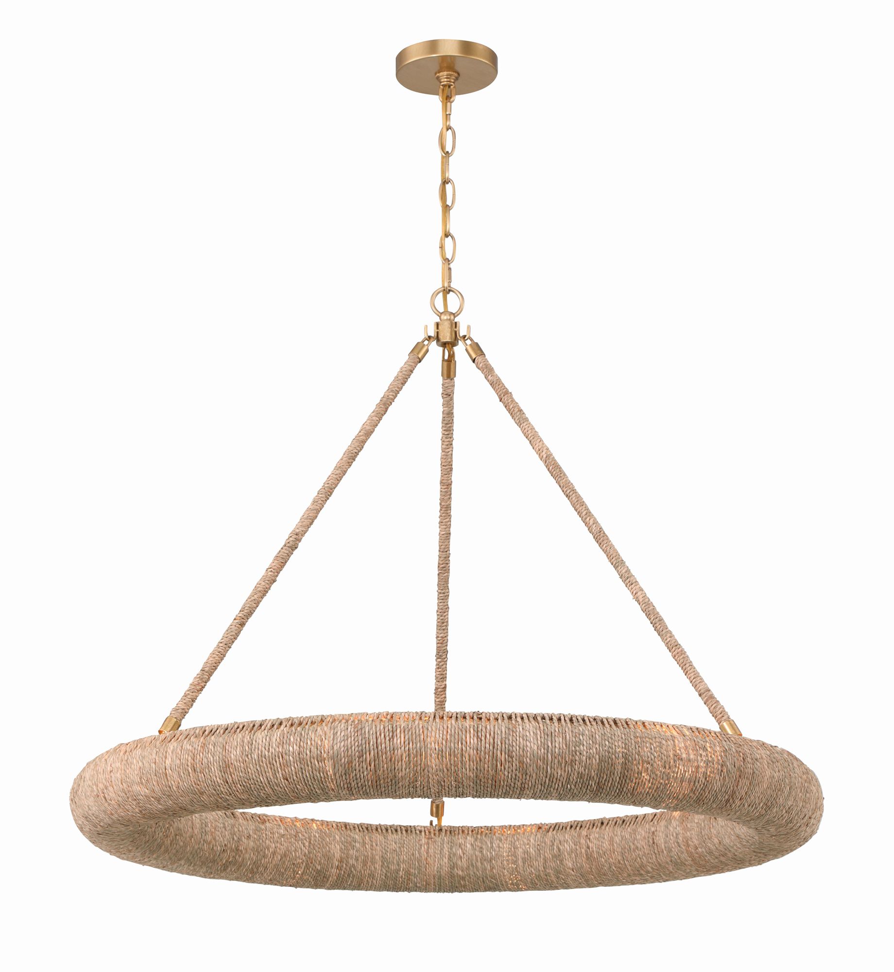 Image 3 Oakley 32"W Soft Gold and Lake Grass Shade LED Chandelier more views