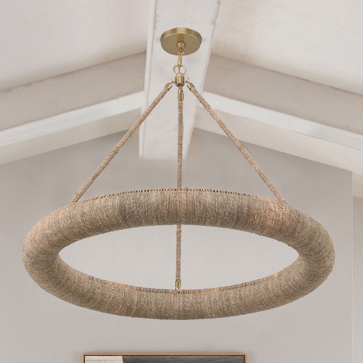 Image 6 Oakley 32"W Soft Gold and Lake Grass Shade LED Chandelier more views