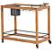 Oakley 38" Wide Light Acacia Wood Bar Cart
