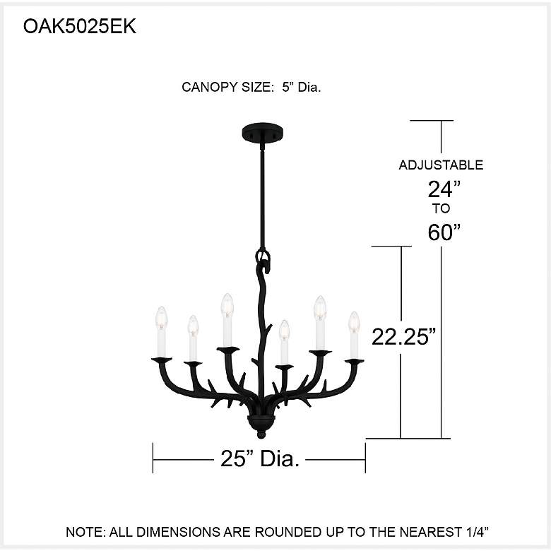 Image 7 Oakley 6-Light Earth Black Chandelier more views