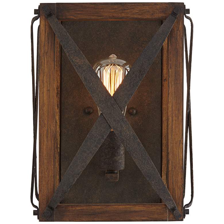 Oaklyn 12 1/2&quot; High Rust Brown LED Wall Light more views