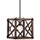 Oaklyn 13" Wide Rust and Brown Wood LED Pendant Light