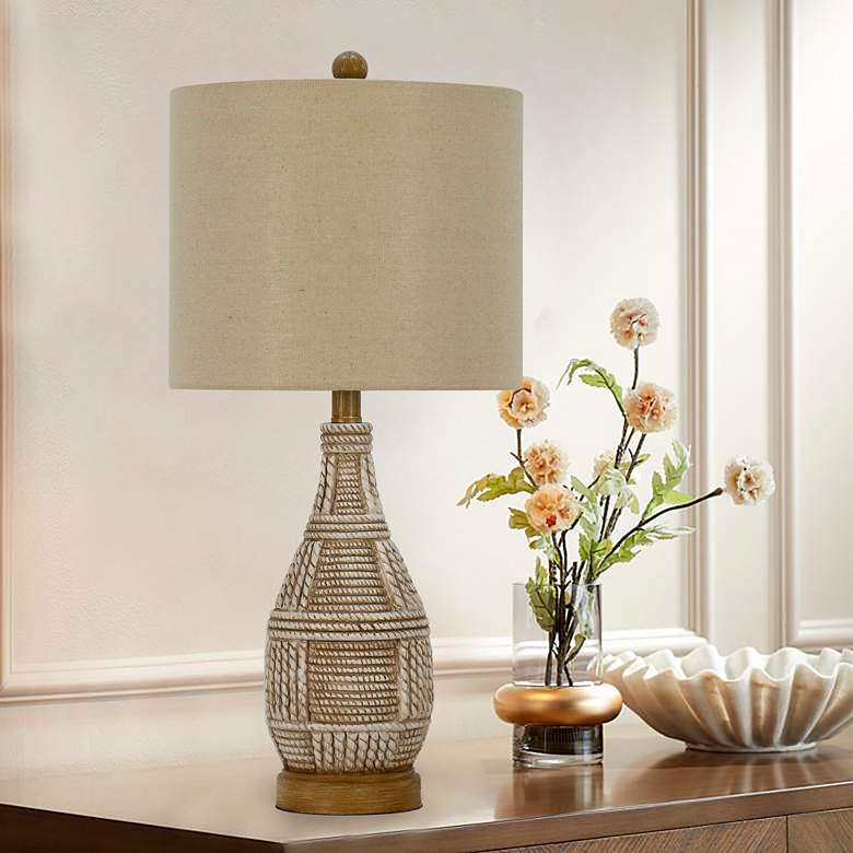 Image 3 Oakview Natural Beige Faux Rope Table Lamps Set of 2 more views