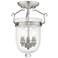 Oasis 10-in W Brushed Nickel Clear Glass Semi-Flush Mount Light
