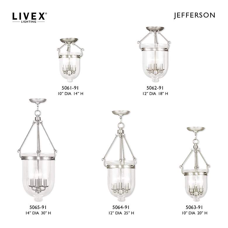 Image 7 Oasis 10-in W Brushed Nickel Clear Glass Semi-Flush Mount Light more views