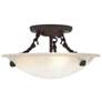 Oasis 12-in W Bronze Frosted Glass Semi-Flush Mount Light