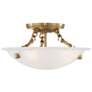 2_Oasis 12" Wide Antique Brass Bowl Ceiling Light