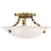 Oasis 12" Wide Antique Brass Bowl Ceiling Light