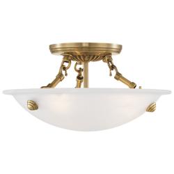 Oasis 12" Wide Antique Brass Bowl Ceiling Light