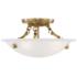 Oasis 12" Wide Antique Brass Bowl Ceiling Light