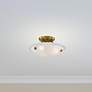 1_Oasis 12" Wide Antique Brass Bowl Ceiling Light