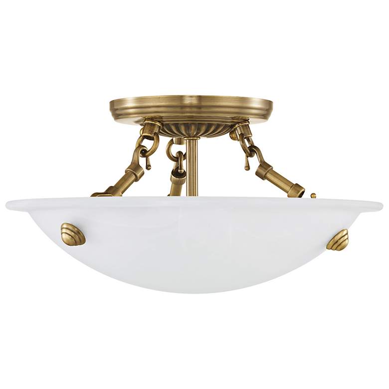 Image 3 Oasis 12" Wide Antique Brass Bowl Ceiling Light more views