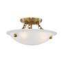 4_Oasis 12" Wide Antique Brass Bowl Ceiling Light more views