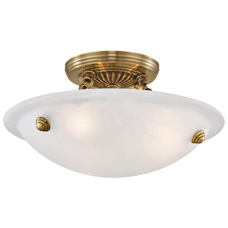 Image 6 Oasis 12" Wide Antique Brass Bowl Ceiling Light more views
