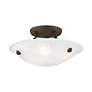 5_Oasis 12" Wide Bronze Bowl Ceiling Light w/ Alabaster Glass more views