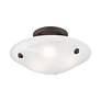 6_Oasis 12" Wide Bronze Bowl Ceiling Light w/ Alabaster Glass more views