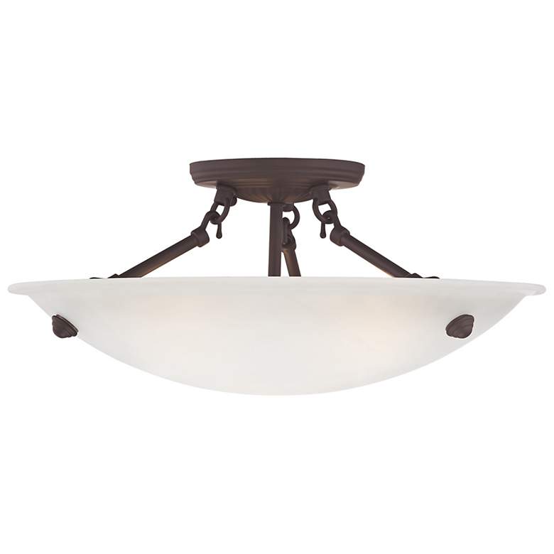 Image 3 Oasis 16-in W Bronze Frosted Glass Semi-Flush Mount Light more views