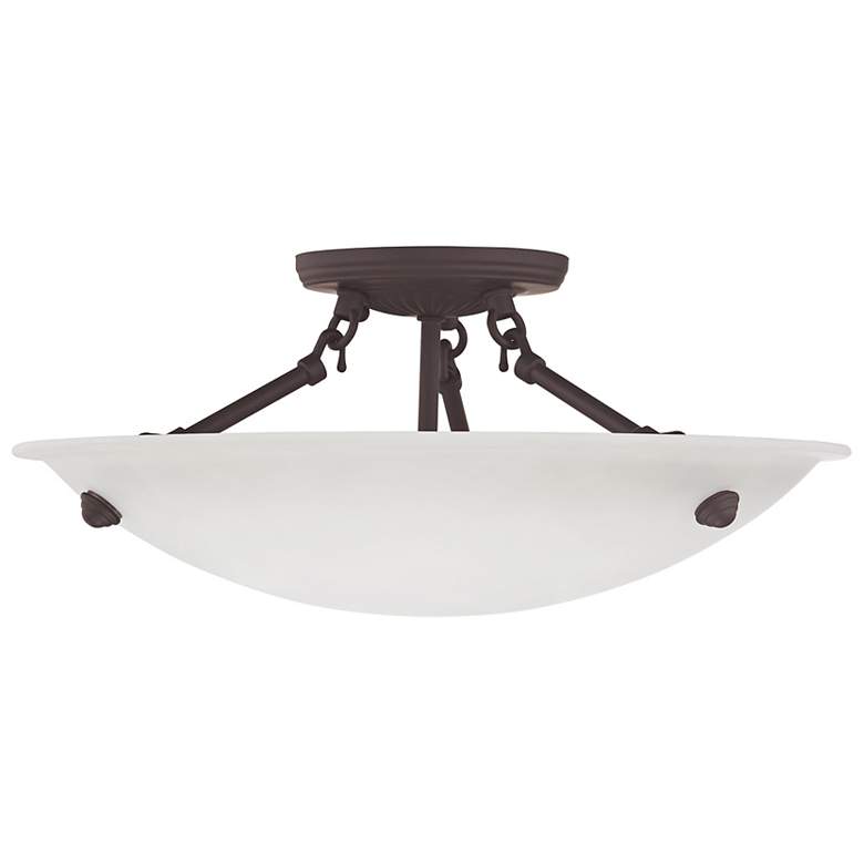 Image 4 Oasis 16-in W Bronze Frosted Glass Semi-Flush Mount Light more views