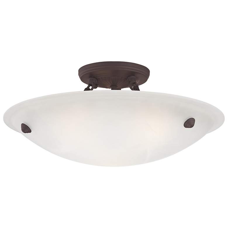 Image 5 Oasis 16-in W Bronze Frosted Glass Semi-Flush Mount Light more views