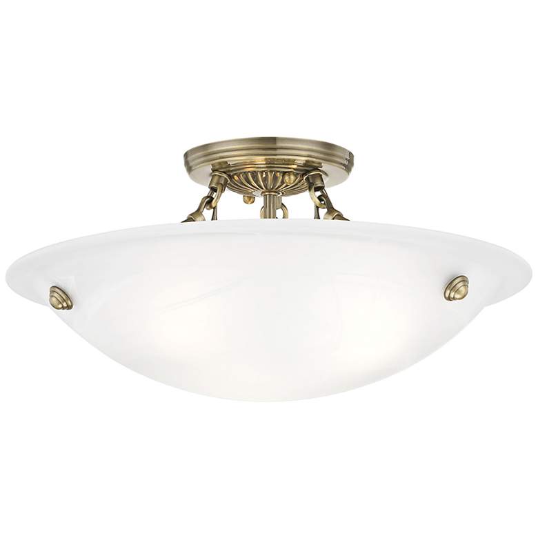 Image 3 Oasis 16" Wide Antique Brass Bowl Ceiling Light