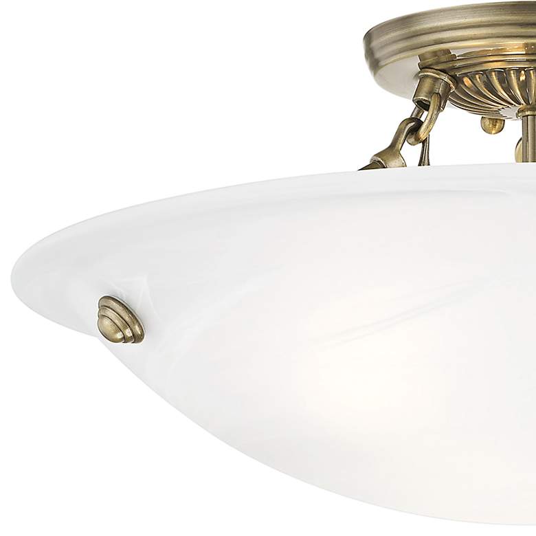 Image 4 Oasis 16" Wide Antique Brass Bowl Ceiling Light more views