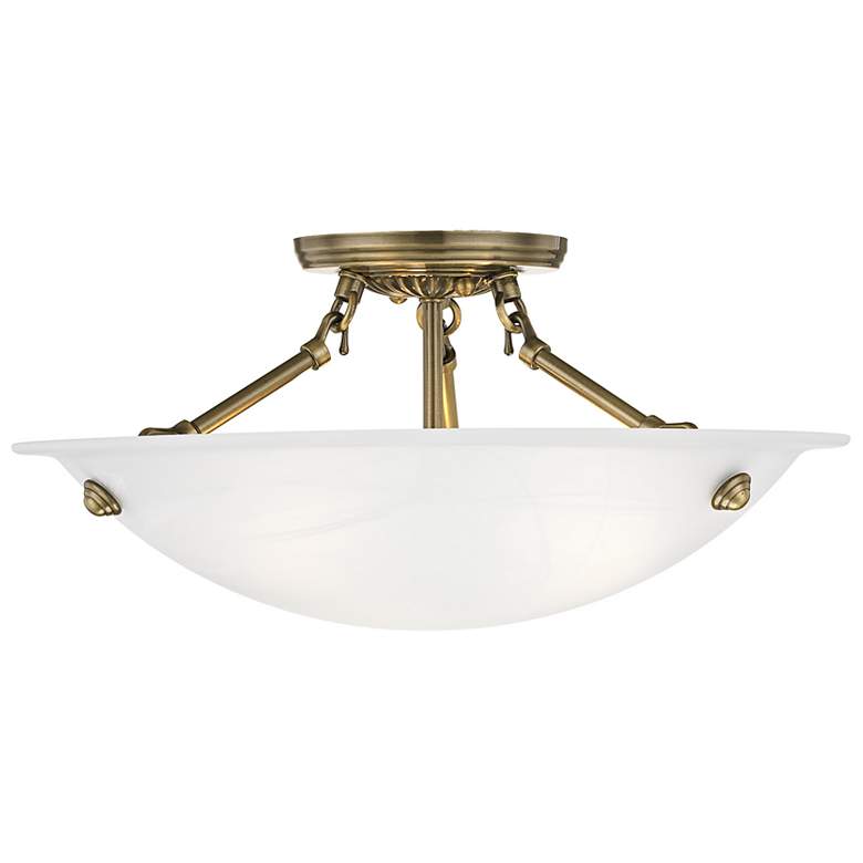 Image 6 Oasis 16" Wide Antique Brass Bowl Ceiling Light more views