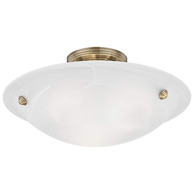 Image 7 Oasis 16" Wide Antique Brass Bowl Ceiling Light more views