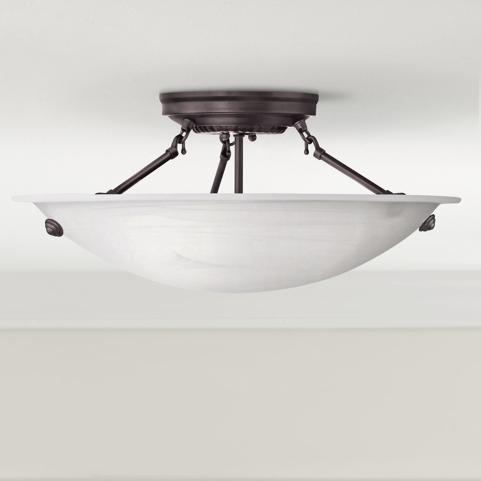 alabaster semi flush mount