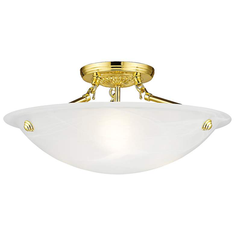 Image 5 Oasis 16" Wide Polished Brass Bowl Ceiling Light more views