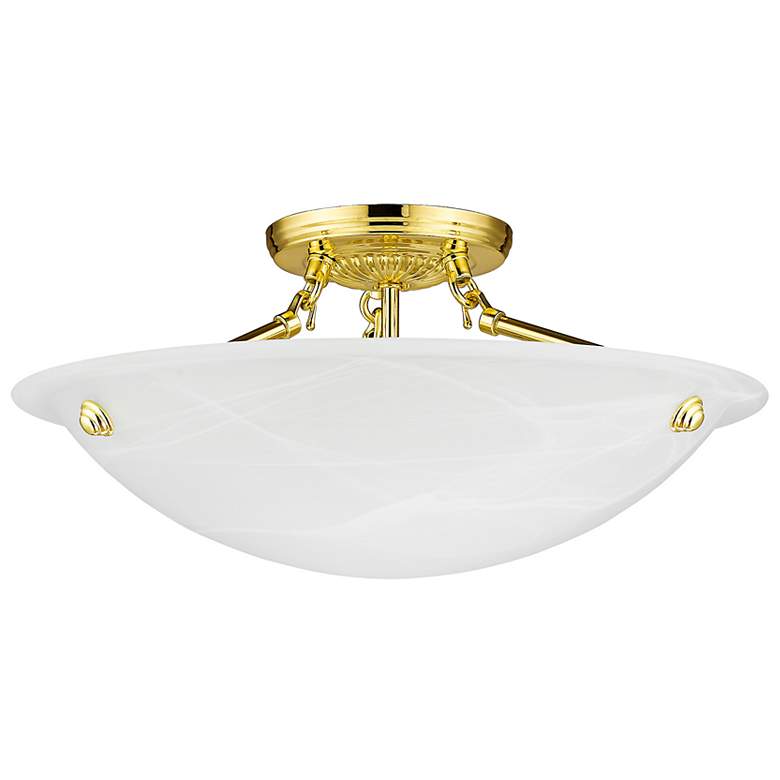Image 6 Oasis 16" Wide Polished Brass Bowl Ceiling Light more views