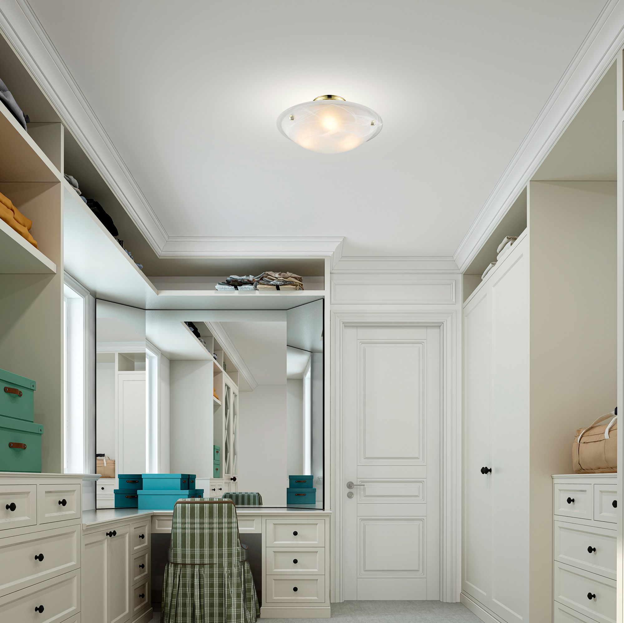 Oasis 16" Wide Polished Brass Bowl Ceiling Light in scene