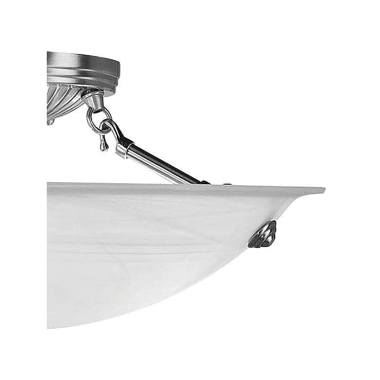 Image 3 Oasis 16 inchW Brushed Nickel and Alabaster Bowl Ceiling Light more views