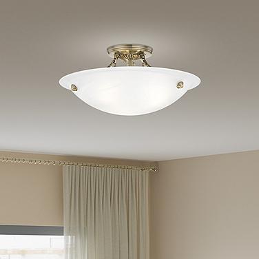 Oasis 16" Wide Antique Brass Bowl Ceiling Light