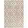 Oasis 1651 Ivory and Beige Concentro Shag Area Rug
