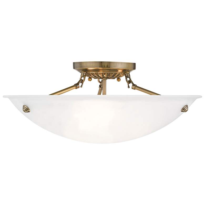 Image 3 Oasis 20" Wide Antique Brass Bowl Ceiling Light