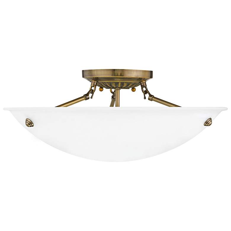 Image 5 Oasis 20" Wide Antique Brass Bowl Ceiling Light more views