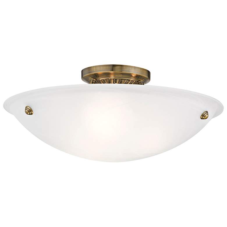 Image 6 Oasis 20" Wide Antique Brass Bowl Ceiling Light more views
