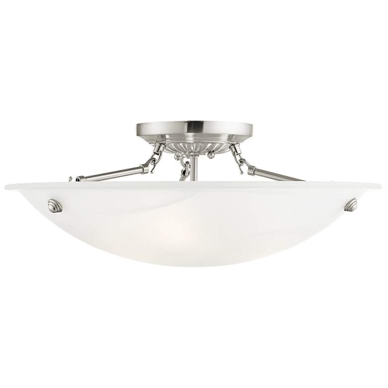 Image 2 Oasis 20" Wide Brushed Nickel Bowl Ceiling Light