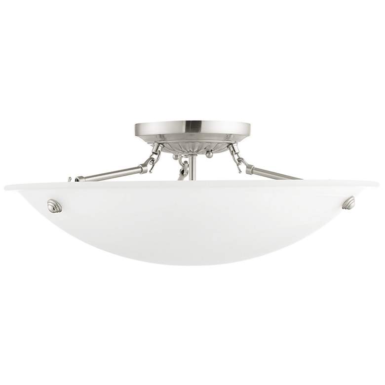 Image 3 Oasis 20" Wide Brushed Nickel Bowl Ceiling Light more views