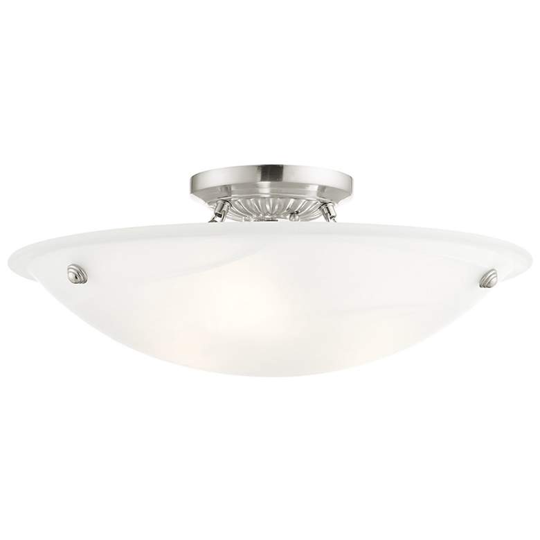 Image 4 Oasis 20" Wide Brushed Nickel Bowl Ceiling Light more views