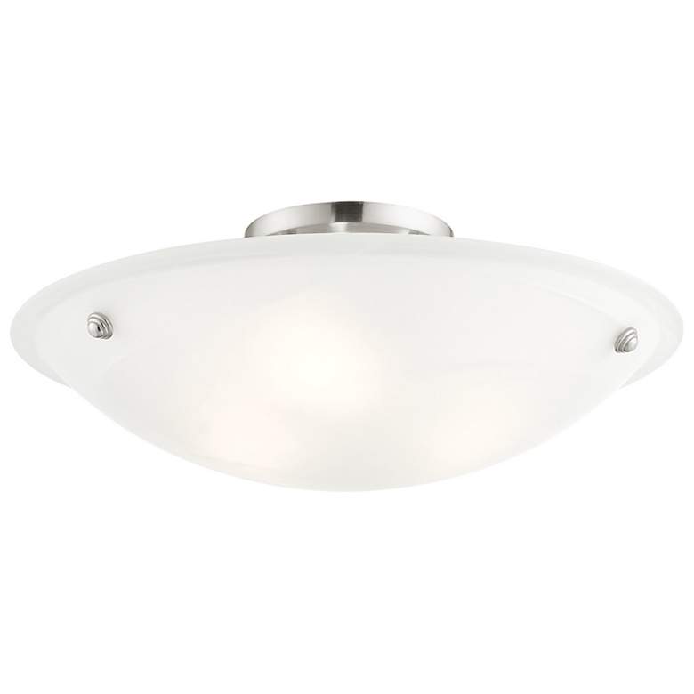 Image 5 Oasis 20" Wide Brushed Nickel Bowl Ceiling Light more views
